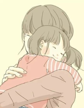 Мама обнимает ребенка арт