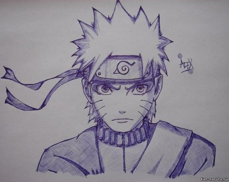 Аниме для срисовки Наруто Узумаки