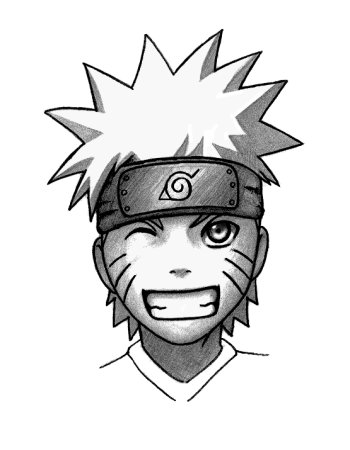 Наруто цветными карандашами