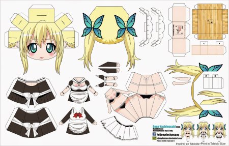 Аниме фигурка из бумаги Papercraft anime