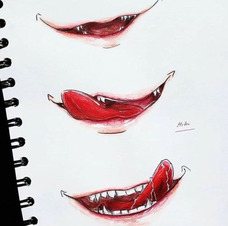 Страшные рты для рисования