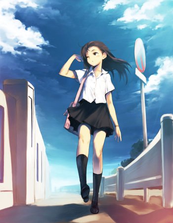 Аниме девушка идет