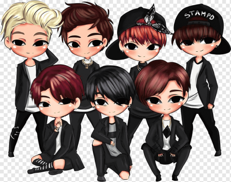 Группа БТС мультяшные