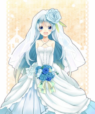 Аниме невеста в платье