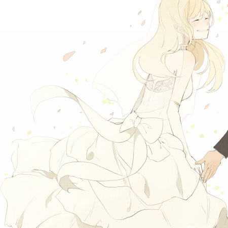 Аниме блондинка в платье