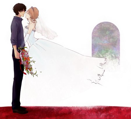 Девушка и парень свадьба арт