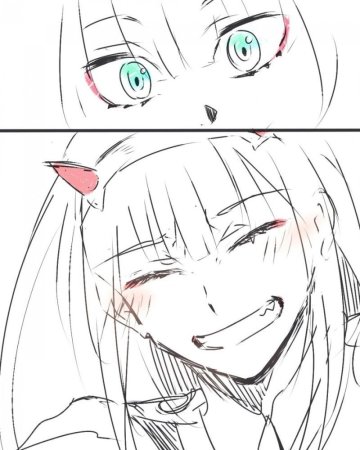 Zero two набросок для рисования