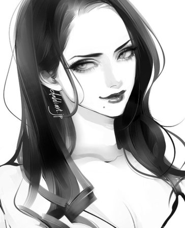 Девушка с черными волосами арт