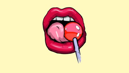 Чупа Чупс во рту арт