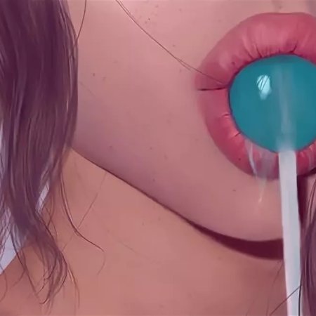 Девушка с Чупа чупсом во рту