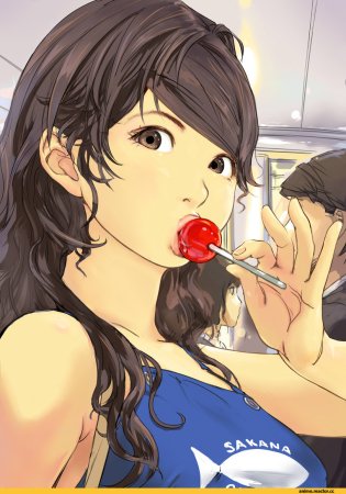 Аниме девушка с чупачупсом