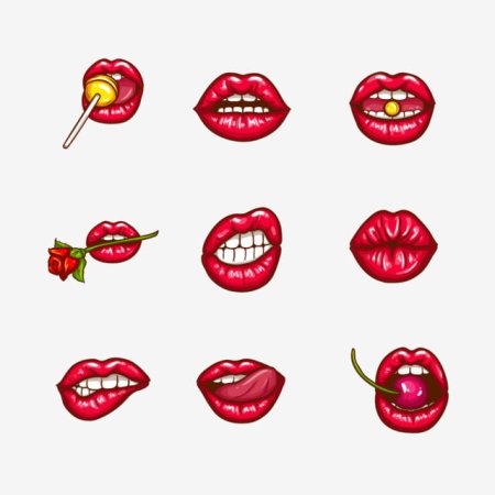 Поп арт губы с вишней