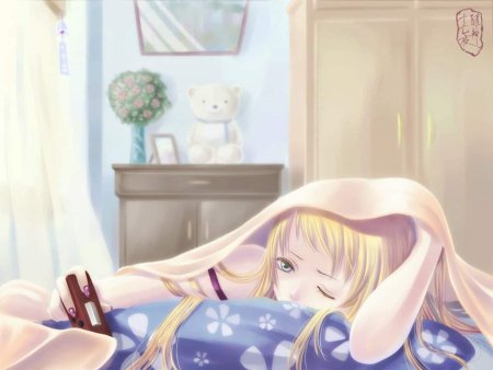 Аниме девочка проснулась