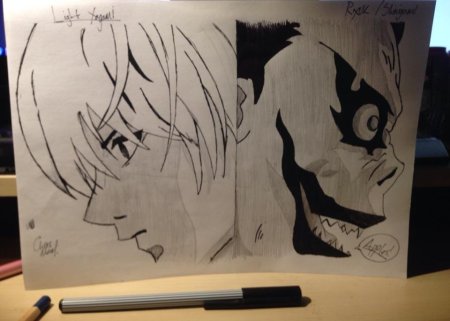 Срисовать аниме тетрадь смерти