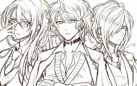 Субару Сакамаки черно белый