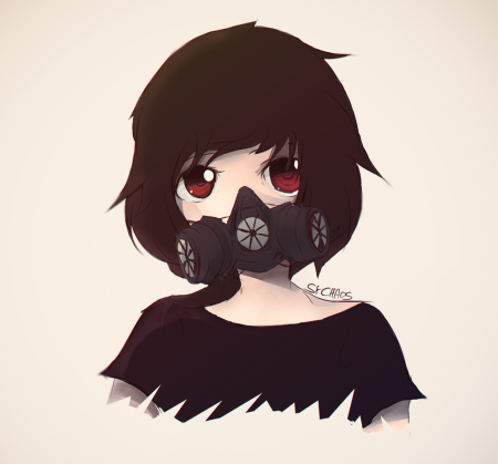 Аниме девушка в маске