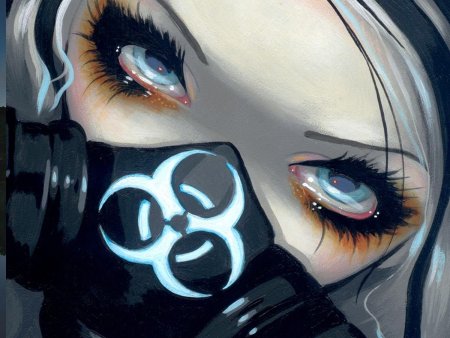 Аниме девушка в противогазе