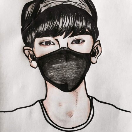 Нарисованный чел в маске