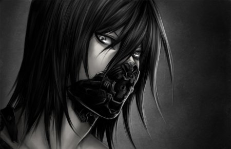 Аниме девушка в маске