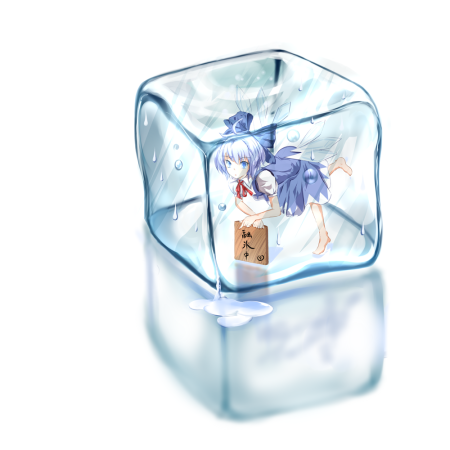 Аниме девочка в кубике льда