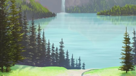 Озеро рисунок