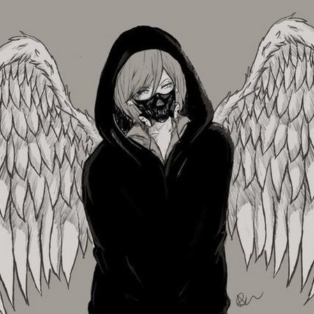 Аниме парень ангел в маске