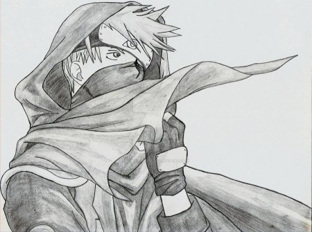 Рисунки аниме карандашом Наруто и Какаси