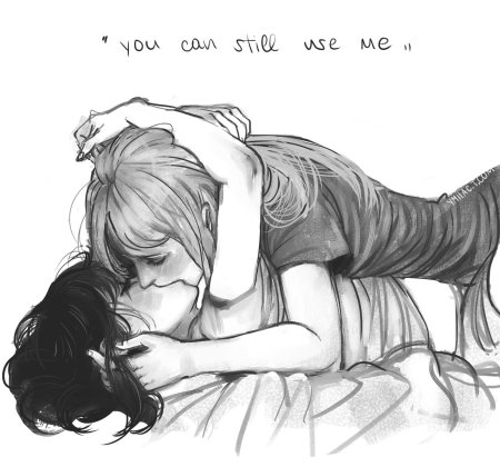 Две девушки целуются рисунок