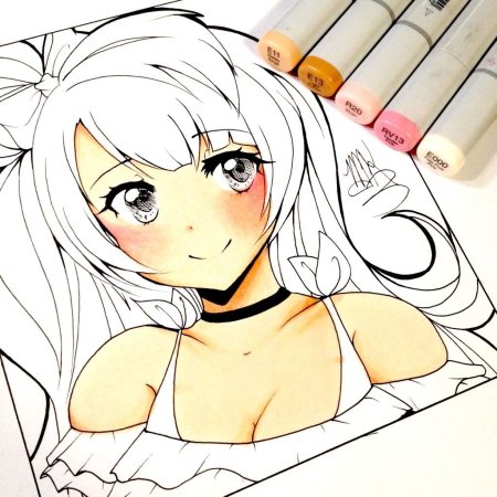 Аниме покрас карандашами