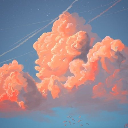 Оранжевые облака Эстетика