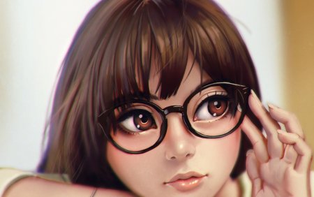 Девушка в очках арт