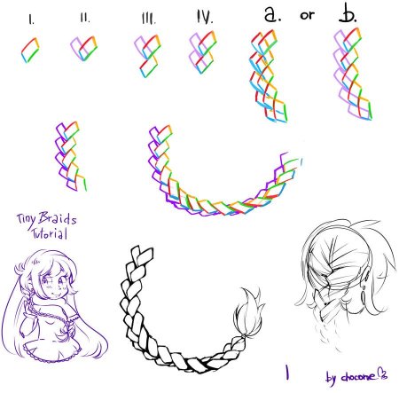 Аниме коса волосы референс