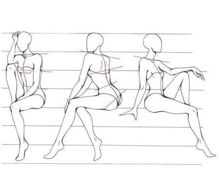 Позы для рисования девушек сидящих