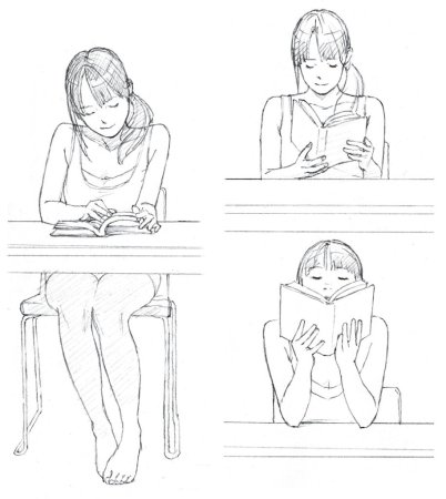 Референсы человек сидит за столом