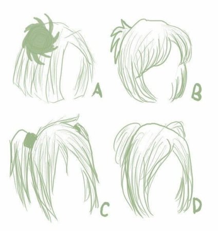 Референс хвоста волос