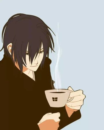 Саске пьет чай