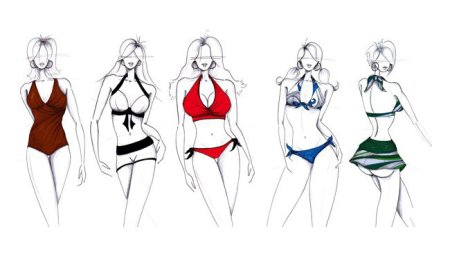 Девушка в купальнике скетч