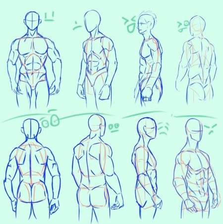 Человек сзади в 3/4 референс