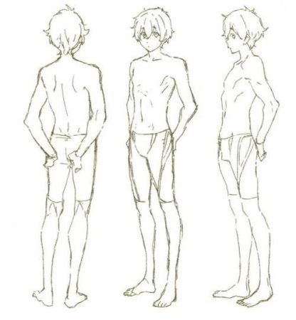 Парень в профиль референс в полный рост