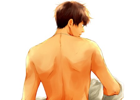 Мужская спина аниме
