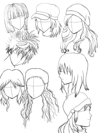 Прическа хвост скетч