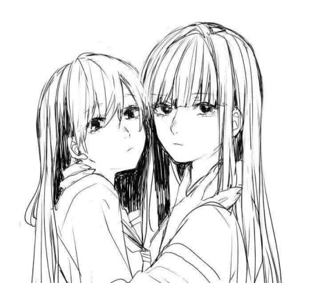 Аниме подруги чб