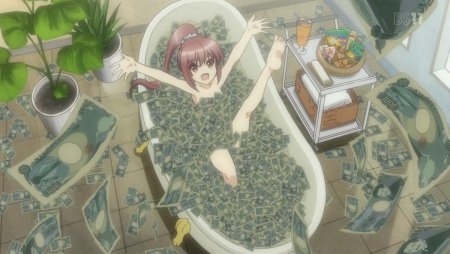 Аниме девушка с деньгами