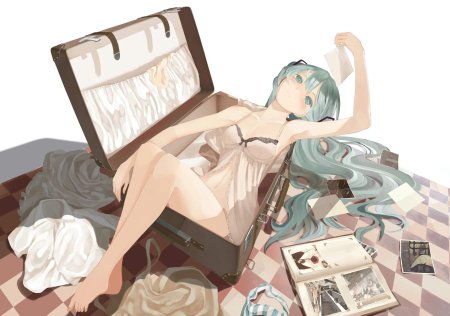Аниме девочка с чемоданом