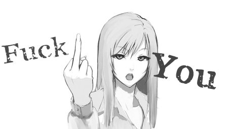 Аниме девушка показывает фак