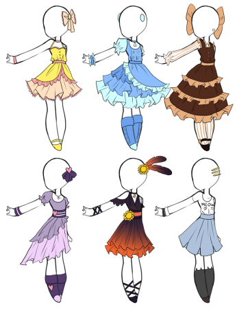 Платья для рисования аниме