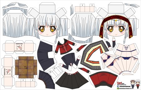 Паперкрафт куклы аниме