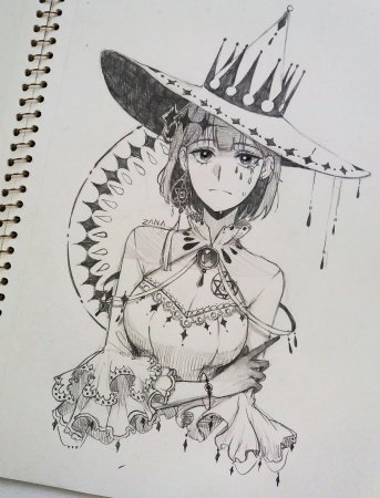 Аниме арты тушью