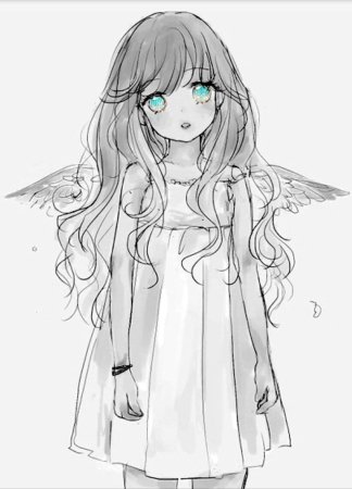 Аниме тян с распущенными волосами