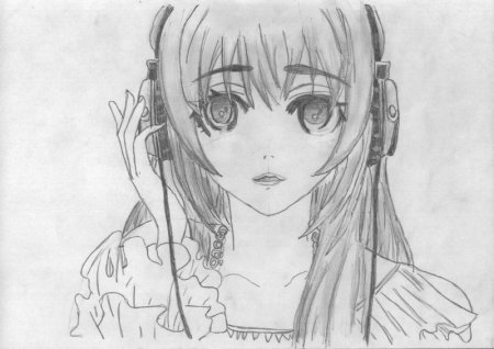 Аниме девушки карандашом
